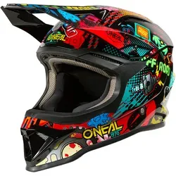 Oneal 1SRS VIBRANT Jugend Motocross Helm – Mehrfarbig, Größe 49-50 - Robuster Jugend Motocross Helm mit hochwertiger ABS-Außenschale. Für optimale Luftzirkulation sorgen diverse Lüftungen und Belüftungskanäle. Ideal für Sicherheit und Komfort beim Fahren.