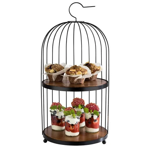 Buffetgestell Etagere BIRDCAGE mit 2 Akazienholzplatten von APS