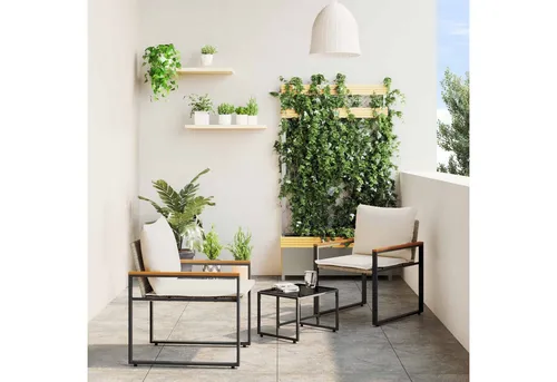 furnicato Garten-Essgruppe Modernes Möbelset 56x65x81 cm in Beige und Cremeweiß - Stilvolles Möbelset für Garten und Terrasse. Mit robustem Rattan und bequemen Memory-Schaum-Kissen bietet es hohen Komfort und eine einladende Atmosphäre für gesellige Runden im Freien.