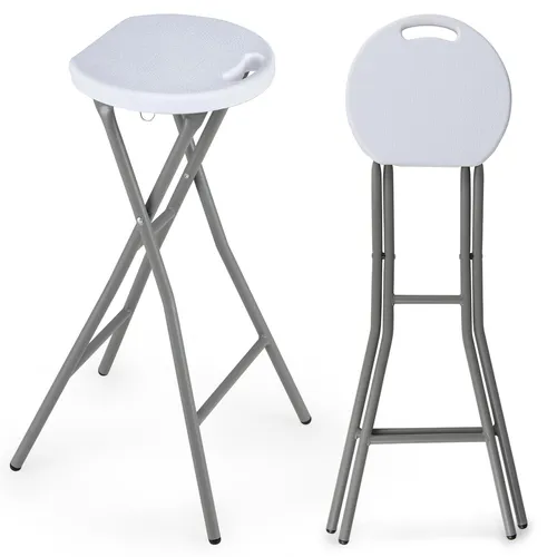 COSTWAY 2er Barhocker mit Tragegriff, Klapphocker bis 150kg