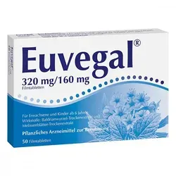 Euvegal 320 160 mg - 50 Filmtabletten, rezeptfrei von Dr.Willmar Schwabe, ideal zur Linderung von Unruhe und Nervosität
