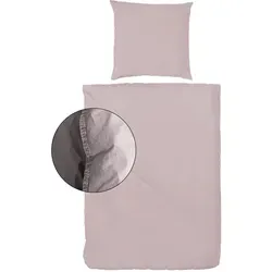 Xxxl Bettwäsche Altrosa 155x220 cm - Bettwäsche aus 100% Baumwolle, atmungsaktiv und pflegeleicht. Oeko-Tex® Standard 100, ideal für Allergiker und sorgt für ein angenehmes Schlafklima.