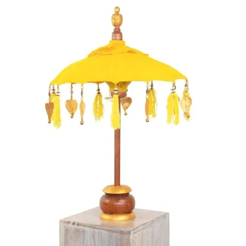 Kleiner Tischschirm aus Bali in gelb von Oriental Galerie