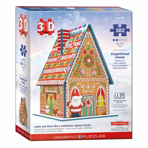 Eurographics 3D-Puzzle Lebkuchenhaus, 302 Teile, 15 x 17.7 cm, 9905-6043