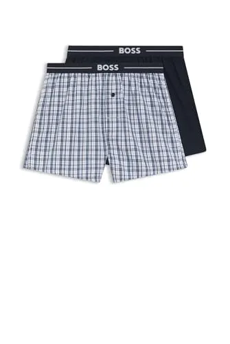 BOSS Herren NOS Boxer 2er Pack, Open Blue, XXL von BOSS