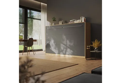 SMARTBett Schrankbett Standard 120x200cm Wildeiche - Schrankbett in modernem Design, ideal für kleine Räume. Mit Gasdruckfedern für einfachen Klappmechanismus und optimalem Schlafkomfort.