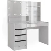 Vicco Schminktisch Sherry Weiß Hochglanz mit LED - Sonstige Schlafzimmermöbel, modernes Design mit Spiegelregal und stilvoller LED-Beleuchtung für ein perfektes Styling-Erlebnis.