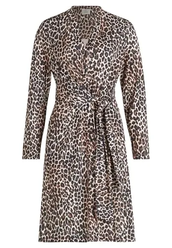 Vera Mont Damen Jerseykleid mit Print Brown/Dark Blue,44