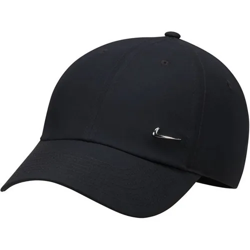 Nike Dri-Fit Club Swoosh Cap - schwarz - Caps & Mützen mit schweißableitender Dri-FIT-Technologie für trockenen Tragekomfort und stylischem Swoosh-Logo aus Metall.