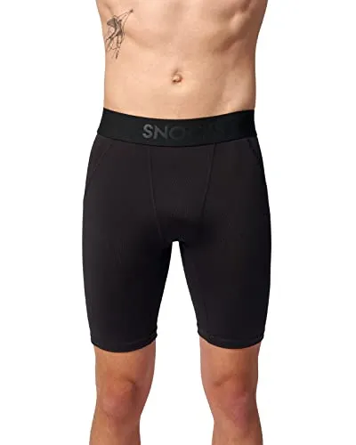 Snocks Herren Kompressionsshorts - Atmungsaktiv & Komfortabel - Schwarz - XL - Running Kompressionsshorts aus recyceltem Polyamid mit atmungsaktivem Mesheinsatz und flachen Nähten für maximalen Komfort während des Trainings.