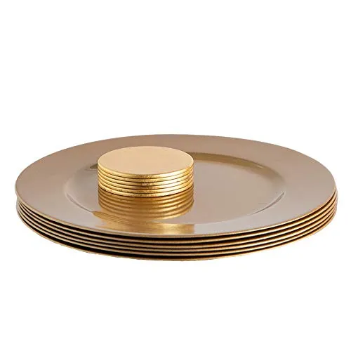 Argon Tableware Metallic Ladeplatten Set - 12pc - Gold in gold von Argon Tableware