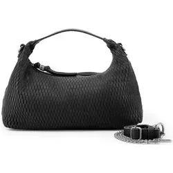 FredsBruder Soft Cut Handtasche aus Leder 35 cm in Schwarz in schwarz von FREDsBRUDER