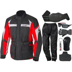 NERVE Motorradkombi Set (8-tlg) rot M