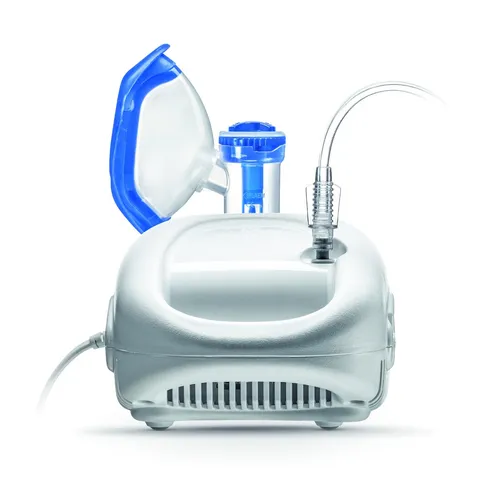 Flaem Medical Devices SC36POO Inhalator mit Inhalationsmaske - Inhaliergeräte für effektive Aerosoltherapie zu Hause, ausgestattet mit zwei Geschwindigkeiten und bequemen Masken für Erwachsene und Kinder.