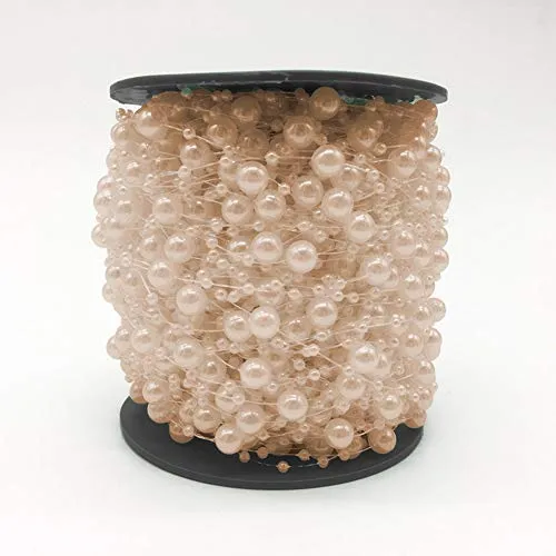 Perlengirlande 5er Set - 20 verschiedene Farben - Tischdeko Hochzeit Perlenkette Girlande Deko Blumendeko Perlenband Brautstrauss Glas Roll Perlen Perlendraht Vorhang Kette Blumen Braut Rosa Silber