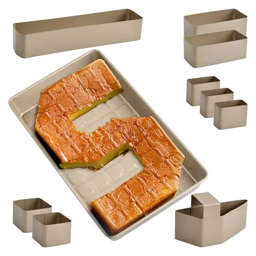 Anseom Zahlen- und Buchstaben-Kuchenform, verstellbare Antihaft-Backform 37.5 x 23.8 x 5 cm