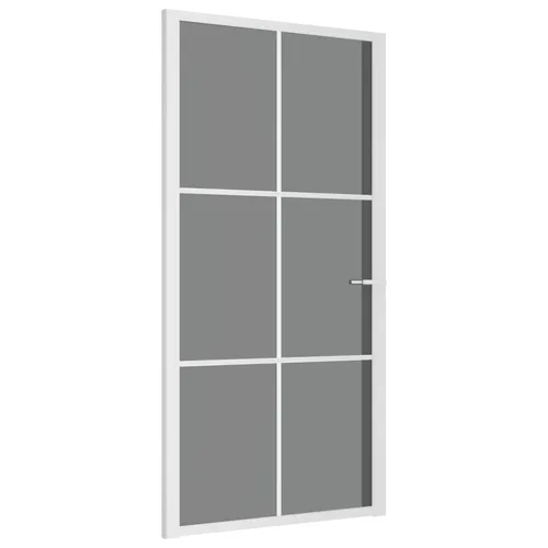 vidaXL Haustür Innentür 102,5x201,5 cm – Modernes Design mit ESG-Glas - Türen – Hochwertige Aluminium-Innentür in Weiß mit elegantem ESG-Glas, ideal für moderne Wohnräume und optimale Lichtdurchlässigkeit.