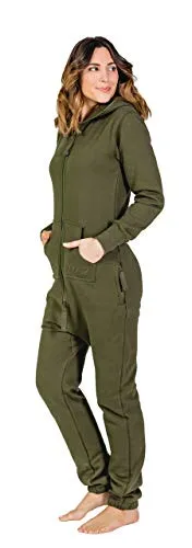 Moniz Damen Jumpsuit, Onesie, Overall (XS, Dunkelgrün) in grün von Moniz
