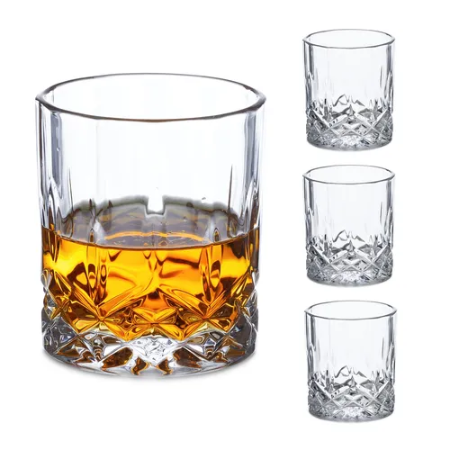 Whiskeygläser 4x Schnapsgläser Whiskey-Tumbler Cocktail-Gläser Rumgläser 300 ml