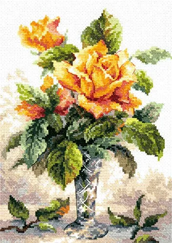 Magic Needle 40-79 ZW Gelde Rosen Kreuzstichset mit Zählmuster Zweigart Edition, Baumwolle, multifarbig, 20x27cm