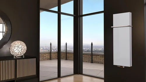 Szagato Badheizkörper BADHEIZKÖRPER Design Mirror Steel 5 120x47cm 1458 W weiß +1HH 15mm, 5 Jahre Garantie, Made in Germany