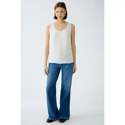 Oui Damen Top aus LENZING™ ECOVERO™ - Tanktops & Träger-Tops für Damen, aus reiner Viskose für ein angenehmes Tragegefühl, mit subtilen Glanzakzenten und seitlichen Schlitzen für mehr Bewegungsfreiheit.