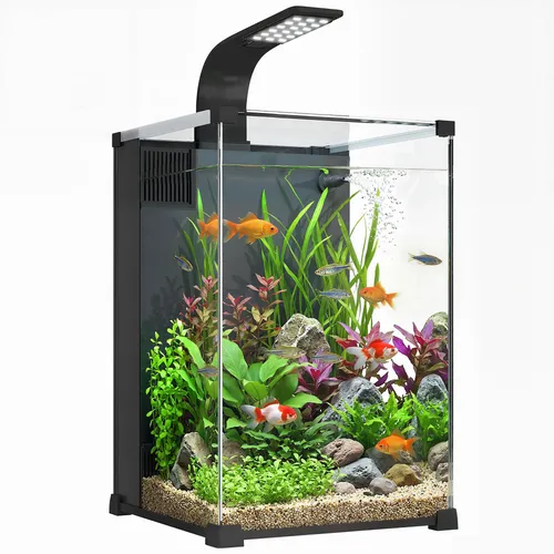 PawHut 36L Nano Aquarium Komplettset mit LED-Beleuchtung