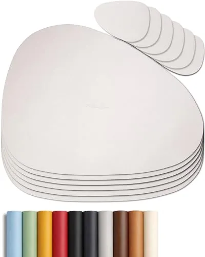 Mahewa® 6er Set Premium Tischset aus Kunstleder von MAHEWA