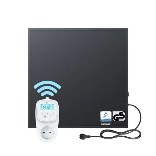 BR Bringer Infrarotheizung 300 Watt - Smart Thermostat & App Steuerung - Energiesparende Elektroheizung - EFFEKTIVE WÄRME: Diese Infrarotheizung bietet schnelle Wärmeverteilung und ist ideal für jeden Raum. Mit TÜV- und GS-zertifizierter Qualität. EINFACHE BEDIENUNG über App oder Fernbedienung für maximale Flexibilität.