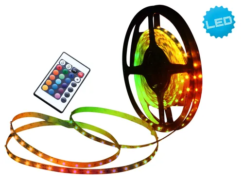 näve LED-Streifen LED STRIPE - LED-Stripes für den Indoorbereich (IP20) mit Farbwechsel und Dimmfunktion über Fernbedienung, ideal zur stimmungsvollen Beleuchtung.