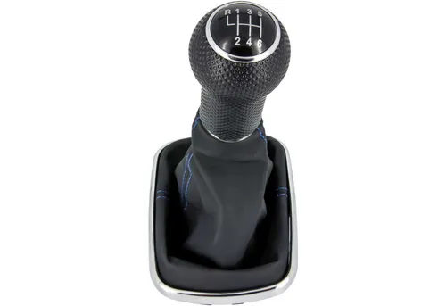 RECAMBO Schalthebel Schaltknauf, Schaltsack, Wahlhebel, Kappe für VW Golf 4, 1997-2006, Plug & Play, Auto Schalthebel Schaltmanschette, schwarz - blaue Naht