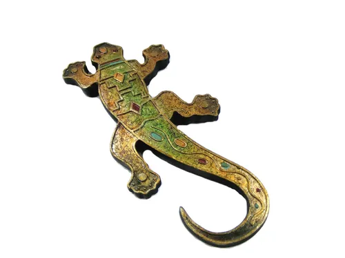 Gecko aus Polyresin - Dekofigur Eidechse farbig