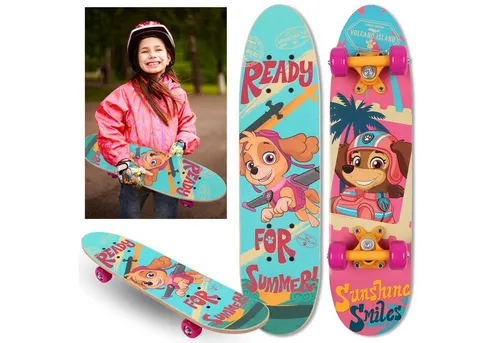 Sarcia.eu Skateboard PAW PATROL Skye Liberty 61cm - Skateboard aus 9-lagigem Ahornholz, rutschfeste Oberfläche für Sicherheit und Stabilität. Mit nur 1,2 kg ideal für Kinder von 20-50 kg. Farbige PAW PATROL Motive machen jede Fahrt zum Erlebnis!