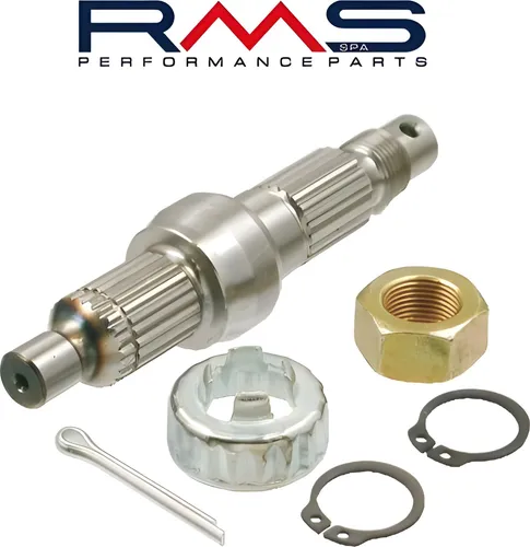 Radwelle mit Mutter und Splint Typ A, B, Piaggio alter Motor