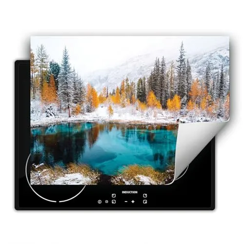 DarHaus Herdabdeckplatte Ceranfeld 70x52 cm – Winter-Landschaft
