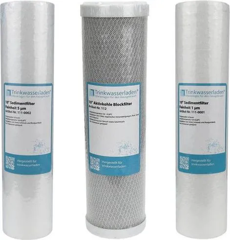 Filter Set 10' 3-teilig Ersatzfilter Umkehrosmose Anlage RO Sediment Aktivkohle