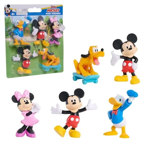 Just Play Disney Junior Mickey Mouse Minifiguren 5er-Pack, 3,8–5,7 cm große Sammelfiguren, Kinderspielzeug ab 3 Jahren