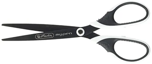 Herlitz 50027224 Schere my.pen, für Rechtshänder, schwarz/weiß, 1 Stück