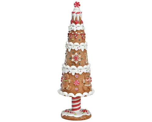 matches21 HOME & HOBBY Dekofigur Tannenbaum Lebkuchenhaus Stil Deko-Aufsteller 25 cm Weihnachtsdeko (1 St), Lebkuchen-Optik Weihnachten Deko-Figur als Weihnachtsdeko Tischdeko