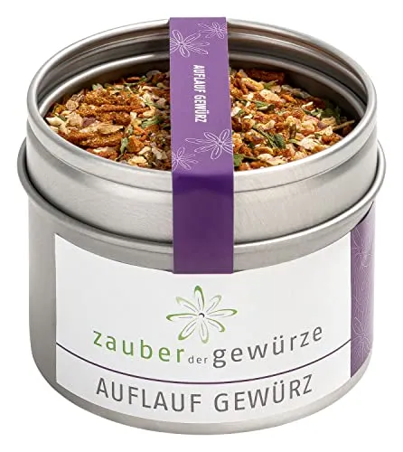 Zauber der Gewürze Auflauf Gewürz, Auflauf Allrounder Gewürz für verschiedenste Auflauf-Rezepte, Premium-Qualität in wiederverschließbarer Aroma-Dose, 65 g