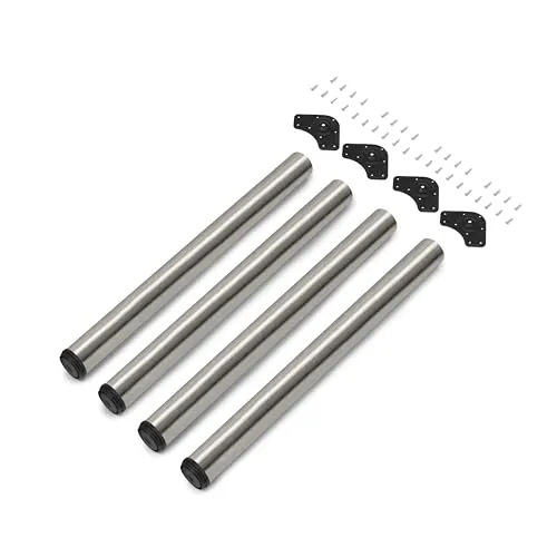Emuca Verstellbare Tischbeine im 4er-Set, grau, 2034251 - Möbelfüße aus robustem Stahl, höhenverstellbar von 830-850mm, ideal für individuelle Tischhöhen und stabilen Halt.