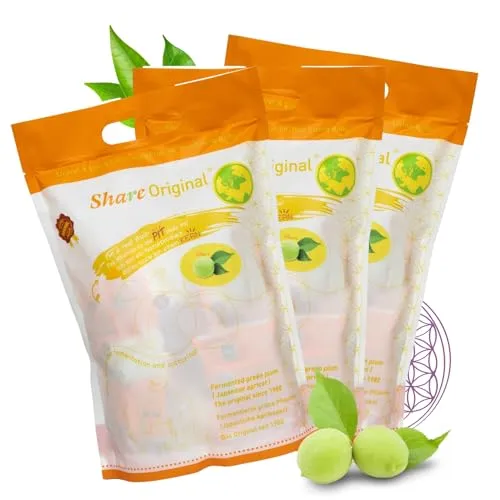 500g Share Original fermentierte grüne Pflaume jap. Aprikose 3 Monatskur, vegan, laktosefrei 3 x