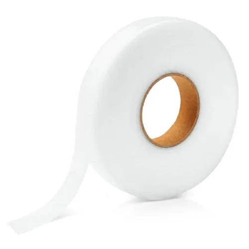 JDXun Saumband zum Aufbügeln, (64 m x 20 mm) Selbstklebendes Klebeband zum Aufbügeln, Bügelband zum Aufbügeln für Stoff Kleidung Hosen Bügeln Kleben Flicken Verschmelzen (Weiß)