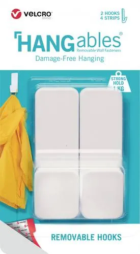 VELCRO Mittlerer-Klebe-Haken 1kg, 2 St. wiederablösbar weiß Weiß Inhalt: 2St.