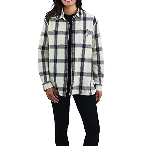Carhartt Herren Loose Fit Schweres Twill Langarm Plaid Shirt, Malt, XL - Funktionsjacken: Robustes 100% Baumwolltwill Shirt mit lockerer Passform und praktischen Taschen für höchsten Tragekomfort.