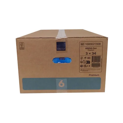 ABENA San 6 Premium Inkontinenzeinlagen MONATSPAKET - 102 Stück, 1600 ml Saugfähigkeit - Inkontinenzeinlagen für Damen und Herren mit TOP-DRY TECHNOLOGY für schnelles, trockenes Gefühl und anatomischer Passform für mehr Komfort im Alltag.