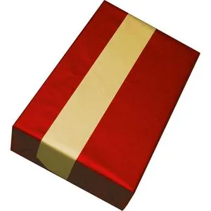 Folia Geschenkpapier R 12, Alufolie, rot / gold, doppelseitig kaschiert, 50cm x 10m