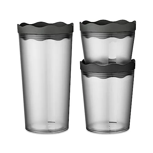 Koziol PRINCE SET OSLO Vorratsdosenset - Frischhaltedosen im 3er-Set, stilvolles Design in nature ash grey, ideal zur praktischen und ansprechenden Aufbewahrung von Lebensmitteln.