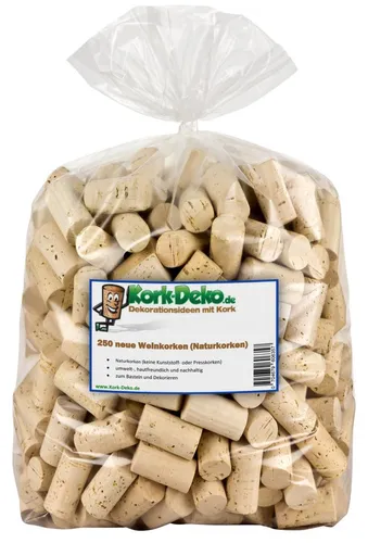 Wein Korken neu | 250 Stück Naturkork für Basteln und Deko von Kork-Deko