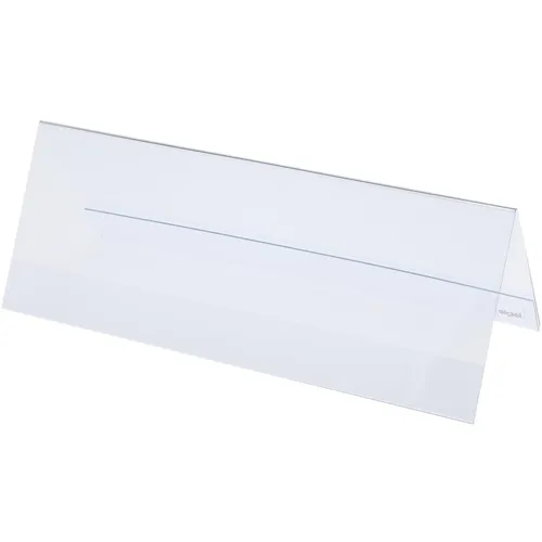 sigel Tischaufsteller - Hartplastik, 240 x 90 mm, Dachform, glasklar und ideal für beidseitige Präsentation, 5 Stück im Set